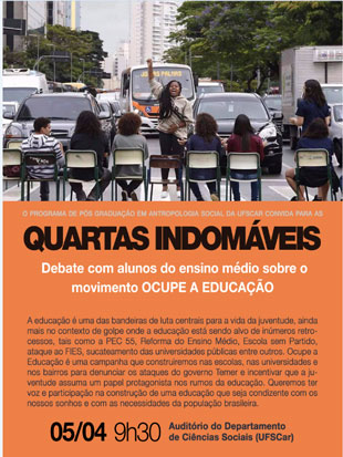 Quartas Indomáveis – Ocupe a Educação