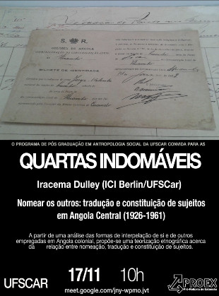 Quarta Indomável com Iracema Dulley no dia 17/11