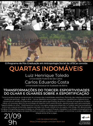 Quartas Indomáveis – Luiz Henrique Toledo e Carlos Eduardo Costa – 21/09 – 9h