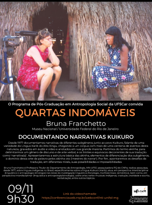 Quartas Indomáveis – Bruna Franchetto – 09/11 – 9h30