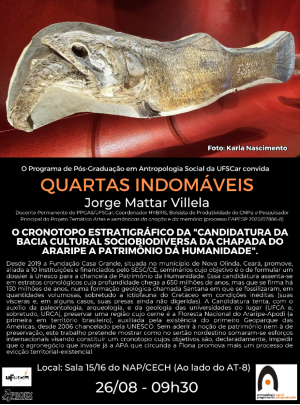 Divulgação – Quartas Indomáveis – Jorge Mattar Villela- 26/08, às 09h30, na Sala 15/16 do NAP/CECH